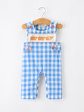 Summer Plaid Whale Embroidery Boys Jonjon Sleeveless