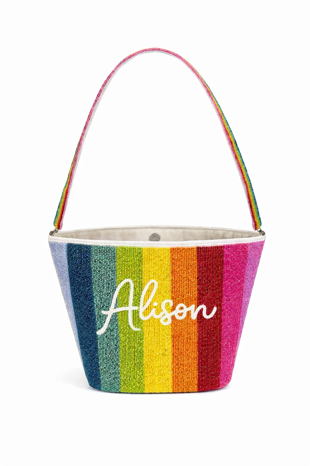 Rainbow Beaded Shoulder Bag