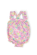Summer Watercolor Ruffle Cross Back Romper
